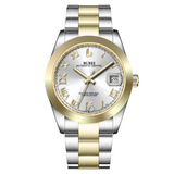 BUREI Luxury Automatic Watch 36mm, Fashion Waterproof Mechanical Watch, Adjustable Stainless Steel Two Tone Strap