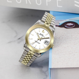 BUREI Luxury Automatic Watch 36mm, Fashion Waterproof Mechanical Watch, Adjustable Stainless Steel Two Tone Strap