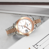 BUREI Luxury Automatic Watch 36mm, Fashion Waterproof Mechanical Watch, Adjustable Stainless Steel Two Tone Strap