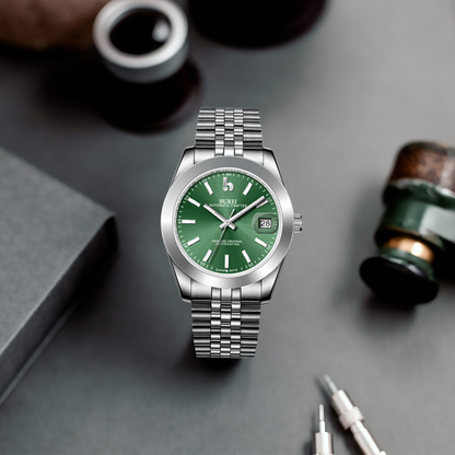 BUREI Luxury Automatic Watch 36mm, Fashion Waterproof Mechanical Watch, Adjustable Stainless Steel Two Tone Strap