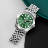 BUREI Luxury Automatic Watch 36mm, Fashion Waterproof Mechanical Watch, Adjustable Stainless Steel Two Tone Strap