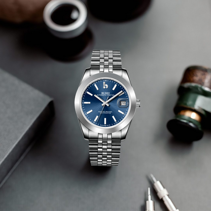 BUREI Luxury Automatic Watch 36mm, Fashion Waterproof Mechanical Watch, Adjustable Stainless Steel Two Tone Strap