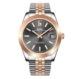 BUREI Luxury Automatic Watch 36mm, Fashion Waterproof Mechanical Watch, Adjustable Stainless Steel Two Tone Strap