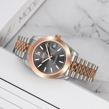 BUREI Luxury Automatic Watch 36mm, Fashion Waterproof Mechanical Watch, Adjustable Stainless Steel Two Tone Strap