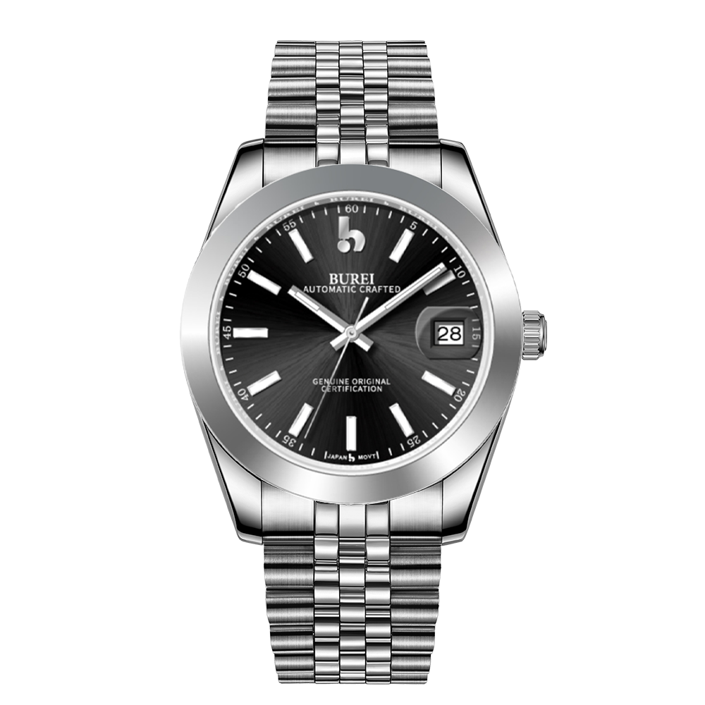 BUREI Luxury Automatic Watch 36mm, Fashion Waterproof Mechanical Watch, Adjustable Stainless Steel Two Tone Strap