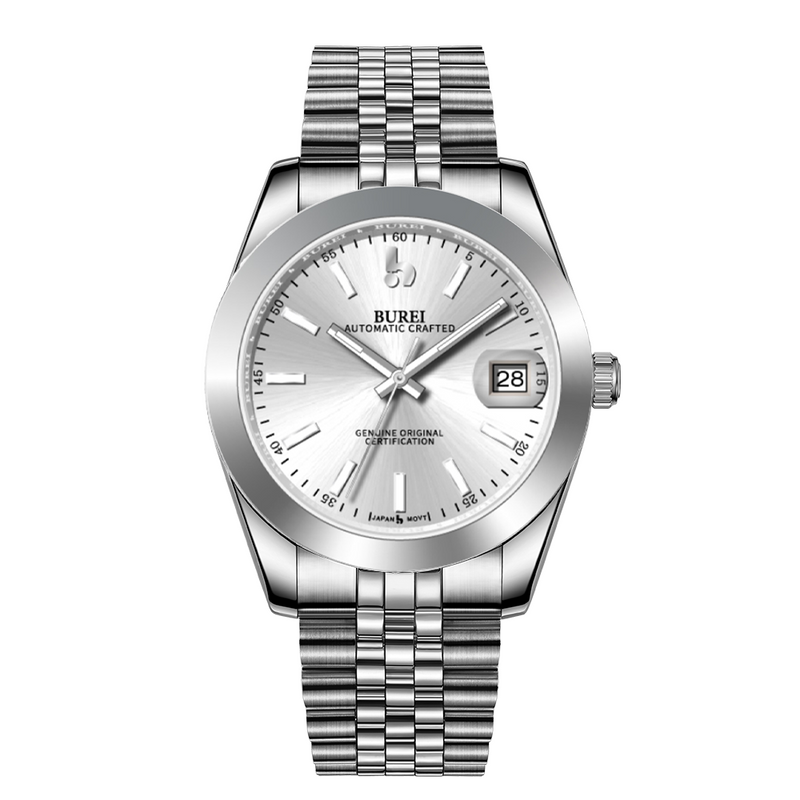 BUREI Luxury Automatic Watch 36mm, Fashion Waterproof Mechanical Watch, Adjustable Stainless Steel Two Tone Strap