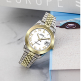 BUREI Luxury Automatic Watch 36mm, Fashion Waterproof Mechanical Watch, Adjustable Stainless Steel Two Tone Strap