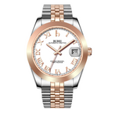 BUREI Luxury Automatic Watch 36mm, Fashion Waterproof Mechanical Watch, Adjustable Stainless Steel Two Tone Strap