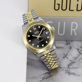 BUREI Luxury Automatic Watch 36mm, Fashion Waterproof Mechanical Watch, Adjustable Stainless Steel Two Tone Strap