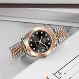 BUREI Luxury Automatic Watch 36mm, Fashion Waterproof Mechanical Watch, Adjustable Stainless Steel Two Tone Strap