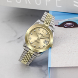 BUREI Luxury Automatic Watch 36mm, Fashion Waterproof Mechanical Watch, Adjustable Stainless Steel Two Tone Strap