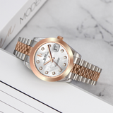 BUREI Luxury Automatic Watch 36mm, Fashion Waterproof Mechanical Watch, Adjustable Stainless Steel Two Tone Strap