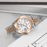 BUREI Luxury Automatic Watch 36mm, Fashion Waterproof Mechanical Watch, Adjustable Stainless Steel Two Tone Strap