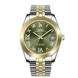 BUREI Luxury Automatic Watch 36mm, Fashion Waterproof Mechanical Watch, Adjustable Stainless Steel Two Tone Strap