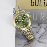 BUREI Luxury Automatic Watch 36mm, Fashion Waterproof Mechanical Watch, Adjustable Stainless Steel Two Tone Strap