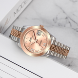 BUREI Luxury Automatic Watch 36mm, Fashion Waterproof Mechanical Watch, Adjustable Stainless Steel Two Tone Strap