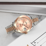 BUREI Luxury Automatic Watch 36mm, Fashion Waterproof Mechanical Watch, Adjustable Stainless Steel Two Tone Strap