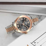 BUREI Luxury Automatic Watch 36mm, Fashion Waterproof Mechanical Watch, Adjustable Stainless Steel Two Tone Strap