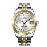 BUREI Luxury Automatic Watch 36mm, Fashion Waterproof Mechanical Watch, Adjustable Stainless Steel Two Tone Strap