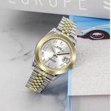 BUREI Luxury Automatic Watch 36mm, Fashion Waterproof Mechanical Watch, Adjustable Stainless Steel Two Tone Strap