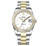 BUREI Luxury Automatic Watch 36mm, Fashion Waterproof Mechanical Watch, Adjustable Stainless Steel Two Tone Strap