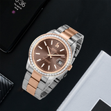 BUREI Luxury Automatic Watch 36mm, Fashion Waterproof Mechanical Watch, Adjustable Stainless Steel Two Tone Strap