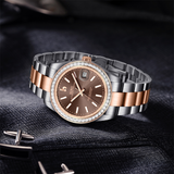 BUREI Luxury Automatic Watch 36mm, Fashion Waterproof Mechanical Watch, Adjustable Stainless Steel Two Tone Strap