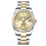 BUREI Luxury Automatic Watch 36mm, Fashion Waterproof Mechanical Watch, Adjustable Stainless Steel Two Tone Strap