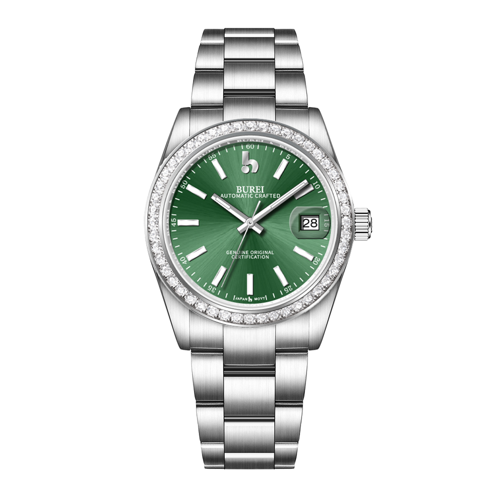 BUREI Luxury Automatic Watch 36mm, Fashion Waterproof Mechanical Watch, Adjustable Stainless Steel Two Tone Strap