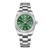 BUREI Luxury Automatic Watch 36mm, Fashion Waterproof Mechanical Watch, Adjustable Stainless Steel Two Tone Strap