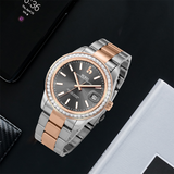 BUREI Luxury Automatic Watch 36mm, Fashion Waterproof Mechanical Watch, Adjustable Stainless Steel Two Tone Strap