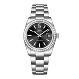 BUREI Luxury Automatic Watch 36mm, Fashion Waterproof Mechanical Watch, Adjustable Stainless Steel Two Tone Strap