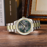 BUREI Luxury Automatic Watch 36mm, Fashion Waterproof Mechanical Watch, Adjustable Stainless Steel Two Tone Strap