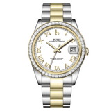 BUREI Luxury Automatic Watch 36mm, Fashion Waterproof Mechanical Watch, Adjustable Stainless Steel Two Tone Strap