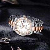 BUREI Luxury Automatic Watch 36mm, Fashion Waterproof Mechanical Watch, Adjustable Stainless Steel Two Tone Strap