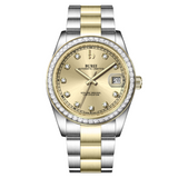 BUREI Luxury Automatic Watch 36mm, Fashion Waterproof Mechanical Watch, Adjustable Stainless Steel Two Tone Strap