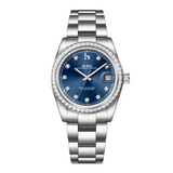 BUREI Luxury Automatic Watch 36mm, Fashion Waterproof Mechanical Watch, Adjustable Stainless Steel Two Tone Strap