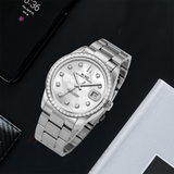 BUREI Luxury Automatic Watch 36mm, Fashion Waterproof Mechanical Watch, Adjustable Stainless Steel Two Tone Strap