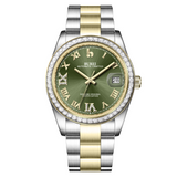 BUREI Luxury Automatic Watch 36mm, Fashion Waterproof Mechanical Watch, Adjustable Stainless Steel Two Tone Strap