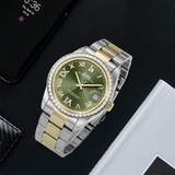 BUREI Luxury Automatic Watch 36mm, Fashion Waterproof Mechanical Watch, Adjustable Stainless Steel Two Tone Strap