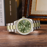 BUREI Luxury Automatic Watch 36mm, Fashion Waterproof Mechanical Watch, Adjustable Stainless Steel Two Tone Strap