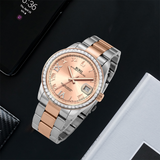 BUREI Luxury Automatic Watch 36mm, Fashion Waterproof Mechanical Watch, Adjustable Stainless Steel Two Tone Strap
