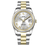 BUREI Luxury Automatic Watch 36mm, Fashion Waterproof Mechanical Watch, Adjustable Stainless Steel Two Tone Strap