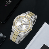 BUREI Luxury Automatic Watch 36mm, Fashion Waterproof Mechanical Watch, Adjustable Stainless Steel Two Tone Strap