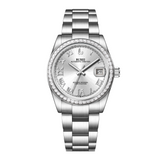 BUREI Luxury Automatic Watch 36mm, Fashion Waterproof Mechanical Watch, Adjustable Stainless Steel Two Tone Strap