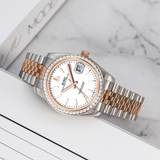 BUREI Luxury Automatic Watch 36mm, Fashion Waterproof Mechanical Watch, Adjustable Stainless Steel Two Tone Strap