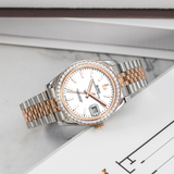 BUREI Luxury Automatic Watch 36mm, Fashion Waterproof Mechanical Watch, Adjustable Stainless Steel Two Tone Strap