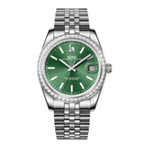 BUREI Luxury Automatic Watch 36mm, Fashion Waterproof Mechanical Watch, Adjustable Stainless Steel Two Tone Strap