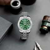 BUREI Luxury Automatic Watch 36mm, Fashion Waterproof Mechanical Watch, Adjustable Stainless Steel Two Tone Strap