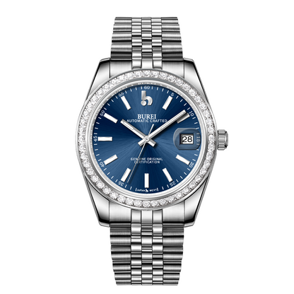 BUREI Luxury Automatic Watch 36mm, Fashion Waterproof Mechanical Watch, Adjustable Stainless Steel Two Tone Strap